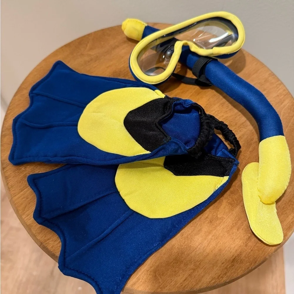 Build-A-Bear Workshop Teddy Bear Scuba Outfit In Blue & Yellow